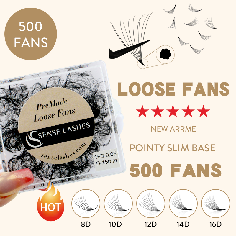 Eyelash Extension Medium - 500 Fans Handgemaakte Losse Premade Fans