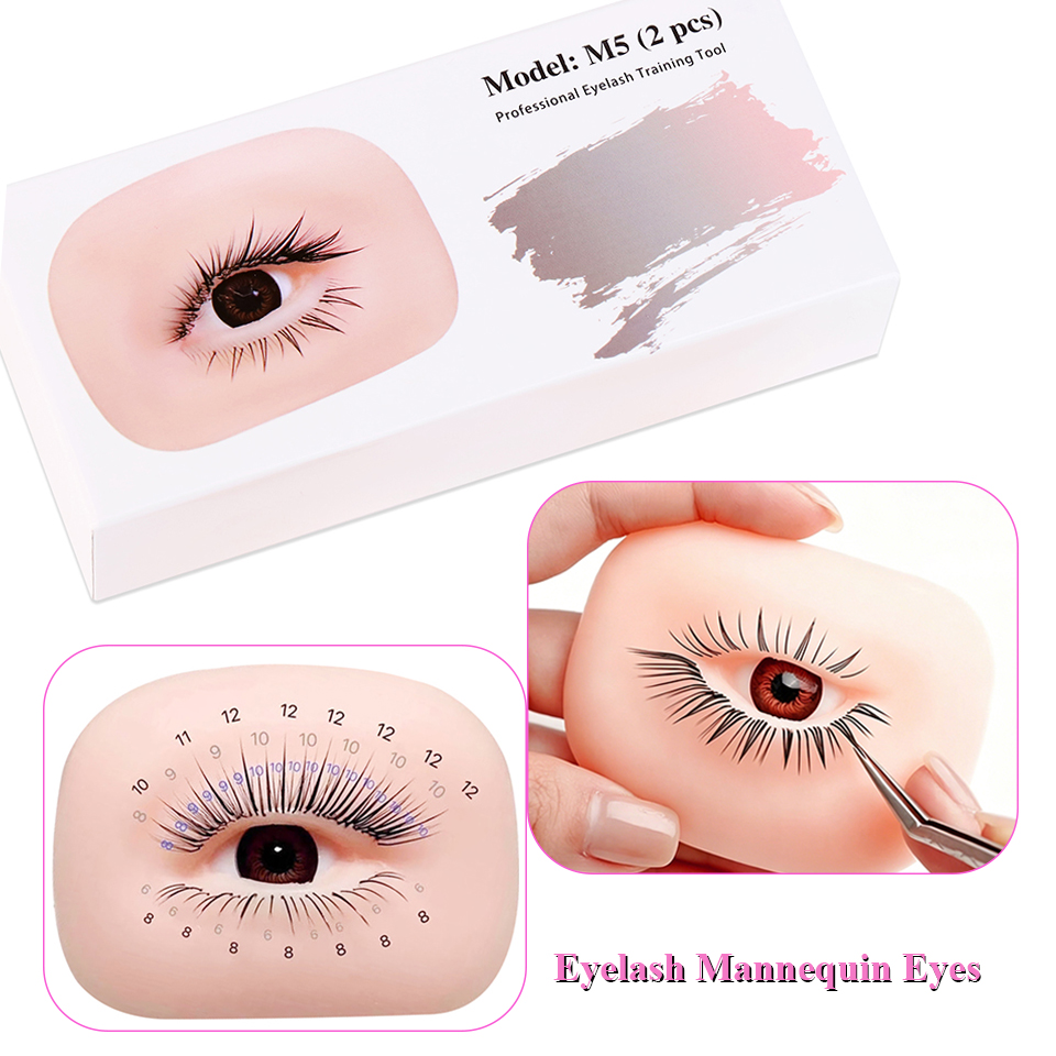 Eyelash Extension Doll Eye - 3-laags wimpers ogen model wimperverlenging training