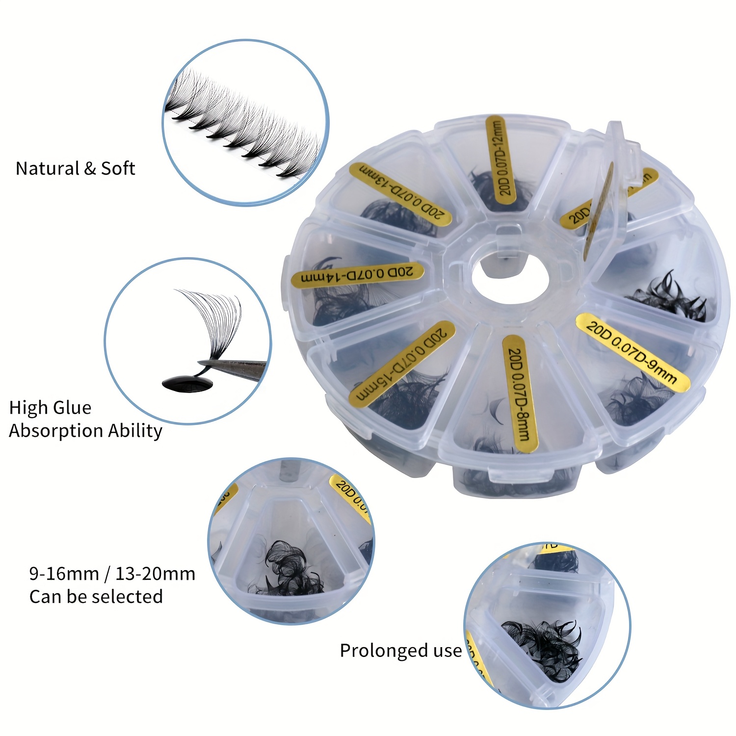 Sackvis 480 fans losse 8-15 mm - Eyelash Extension Medium recensie en prijs