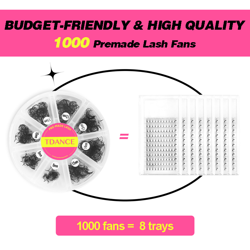 TDANCE 1000 Fans Losse Fan Gem - Eyelash Extension Medium recensie en prijs